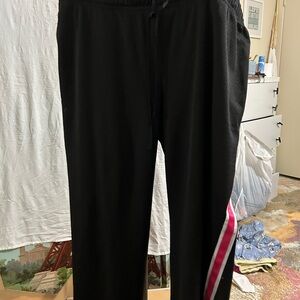 Danskin Now Black Joggers with Pink Stripe